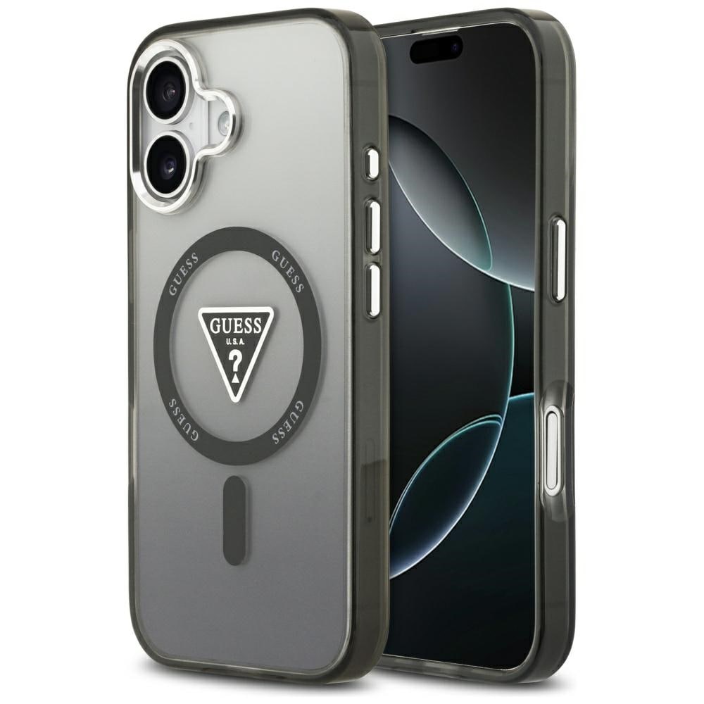 Guess IML-etui med gradient-trekantlogo og MagSafe til iPhone 17 – sort