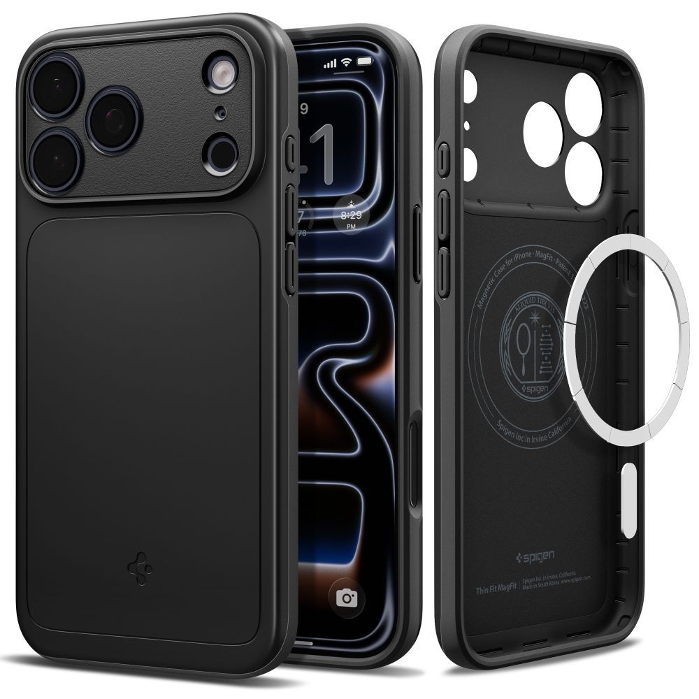 Spigen Thin Fit MagSafe-etui til iPhone 18 Pro Max / 17 Pro Max – Sort