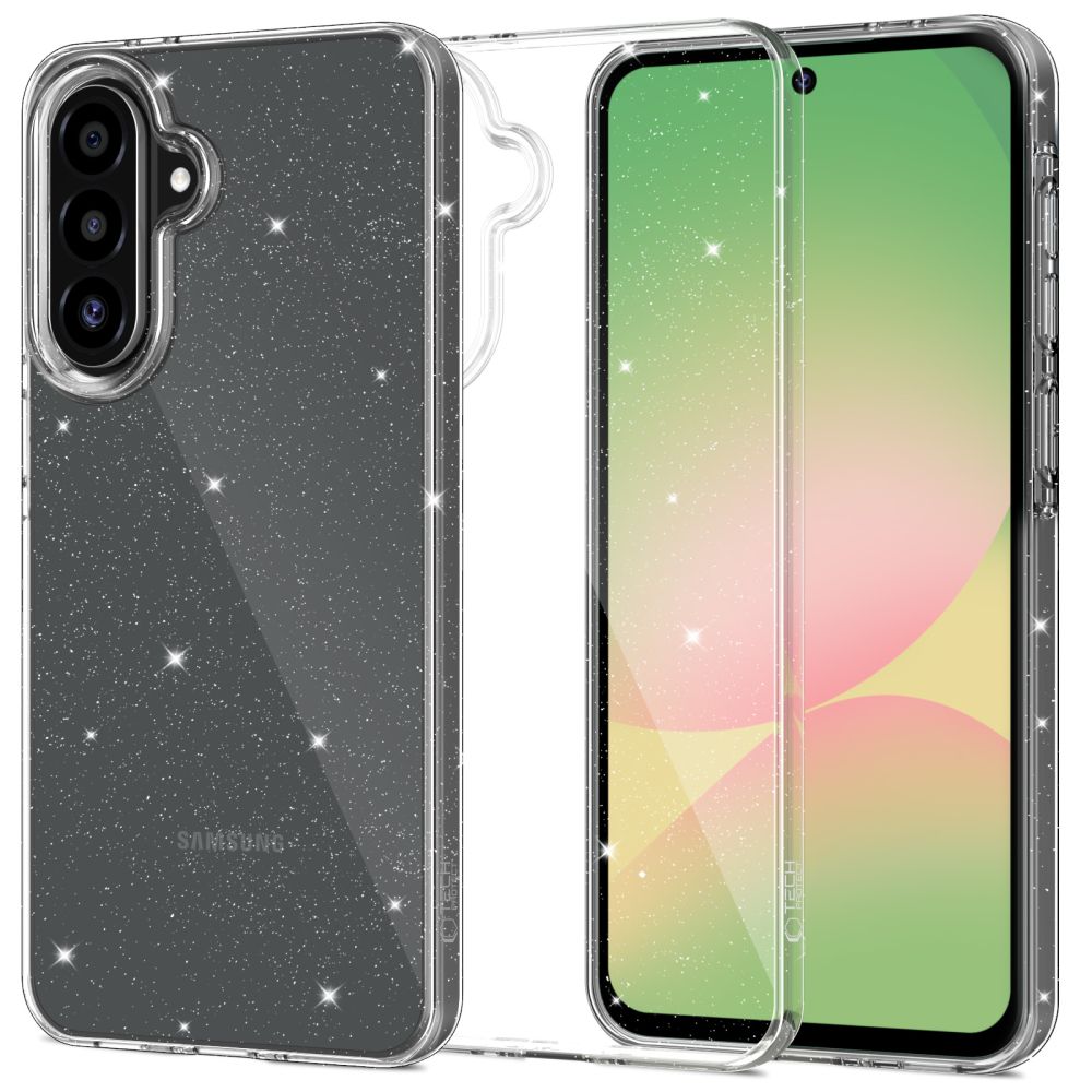 Tech-Protect FlexAir-etui til Samsung Galaxy A27 5G – gennemsigtigt med glitter