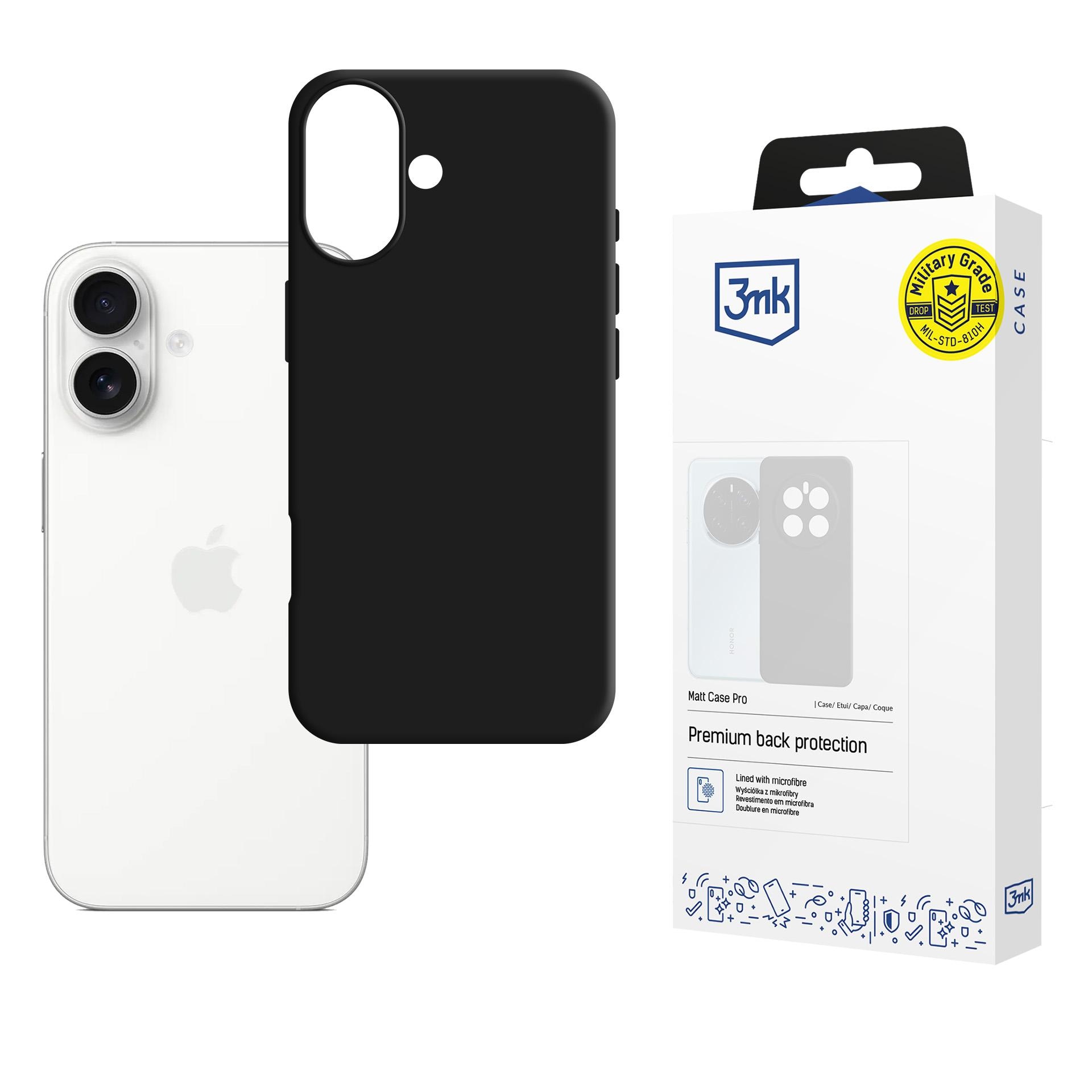 3mk Matt Case Pro til Apple iPhone 17 – mat sort