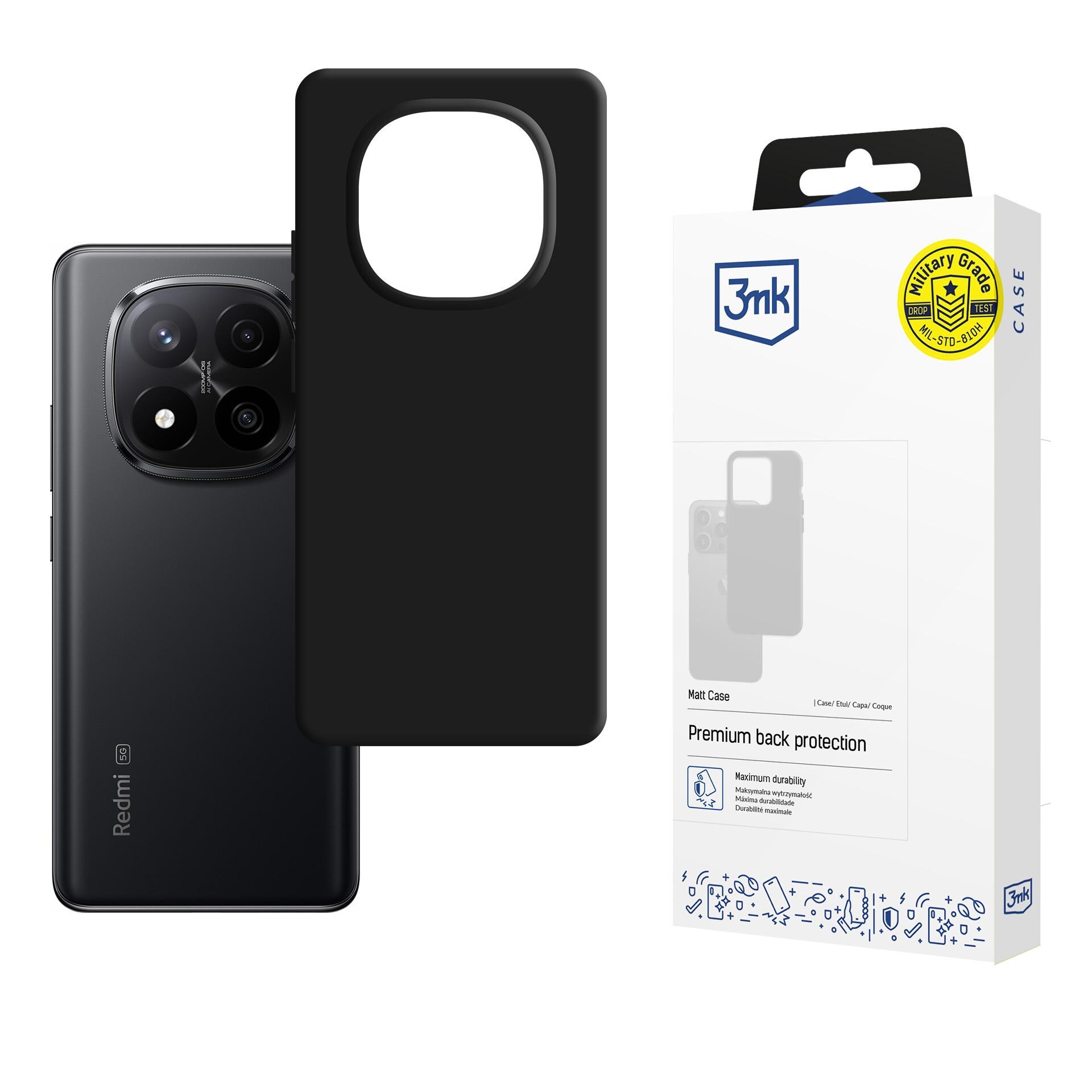 3mk Matt Case Pro-etui til Xiaomi Redmi Note 14 Pro+ – mat sort