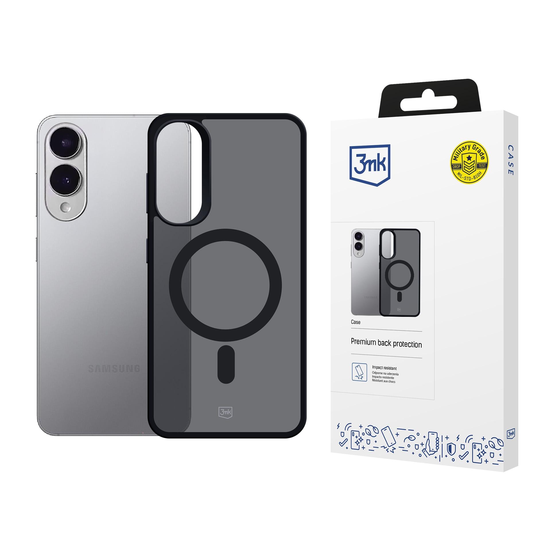 3mk Smoke MagCase til Samsung Galaxy S25 Edge – Sort