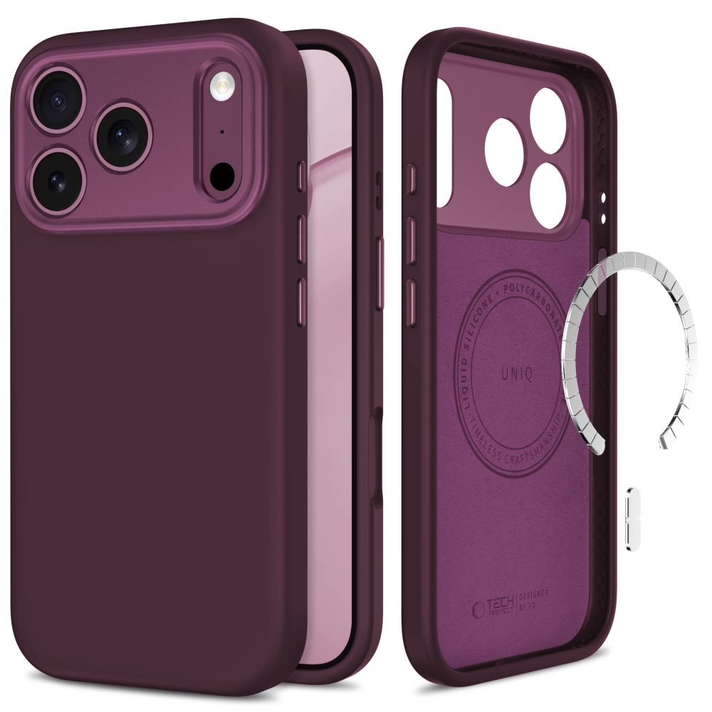 Tech-Protect Uniq MagSafe CC-etui til iPhone 18 Pro Max / 17 Pro Max – burgunder