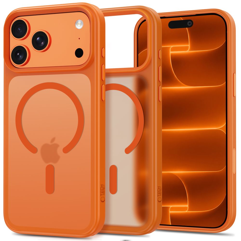 Tech-Protect Magmat Magsafe CC-etui til iPhone 18 Pro / 17 Pro – mat orange
