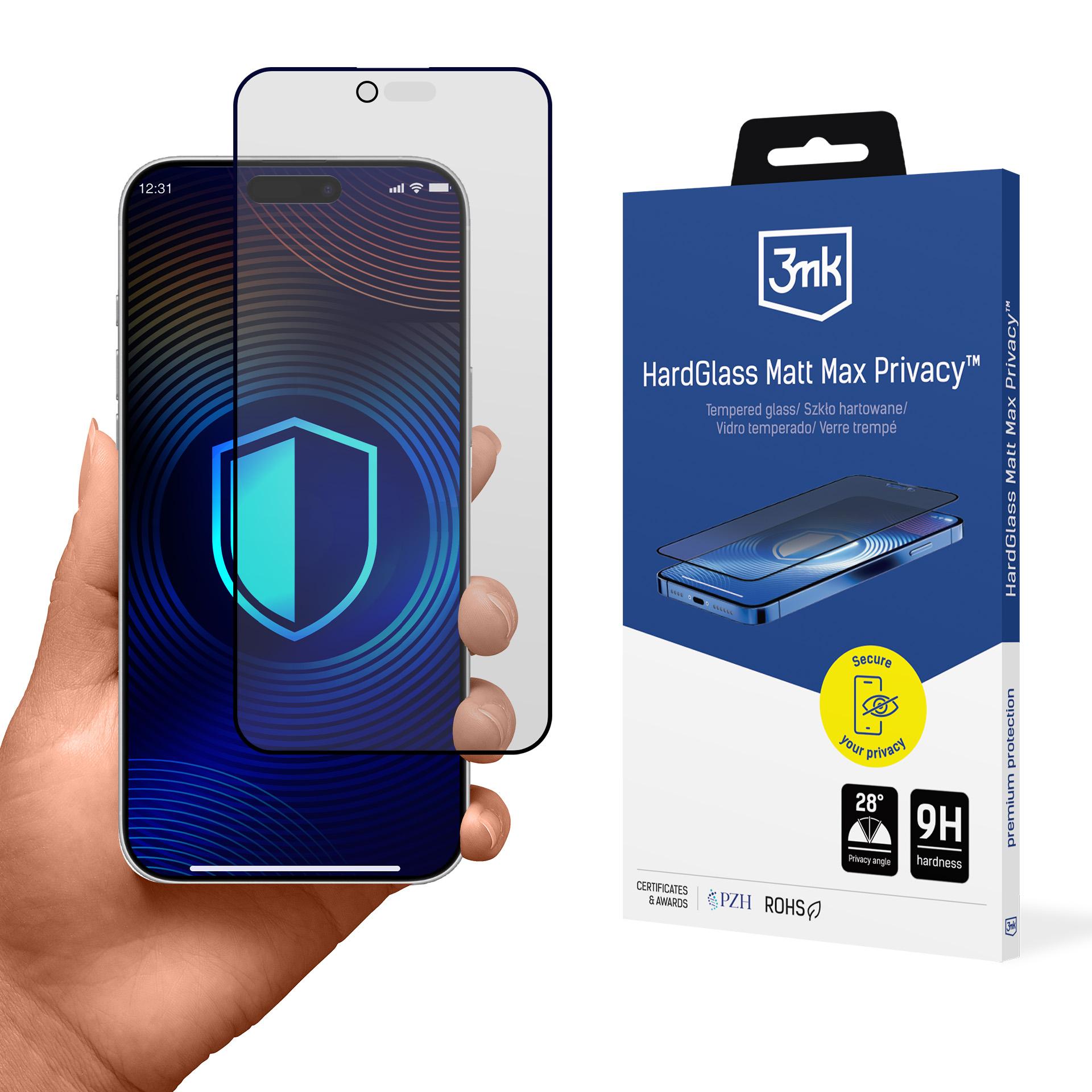 3mk Hardglass Matt Max Privacy hærdet glas til iPhone 17 Air