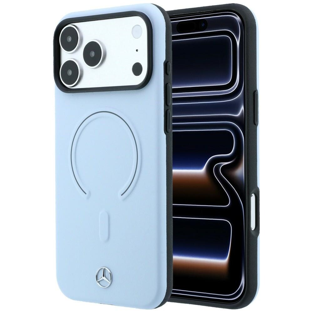 Mercedes 3D MagSafe-etui i læder til iPhone 18 Pro Max / 17 Pro Max – Blå
