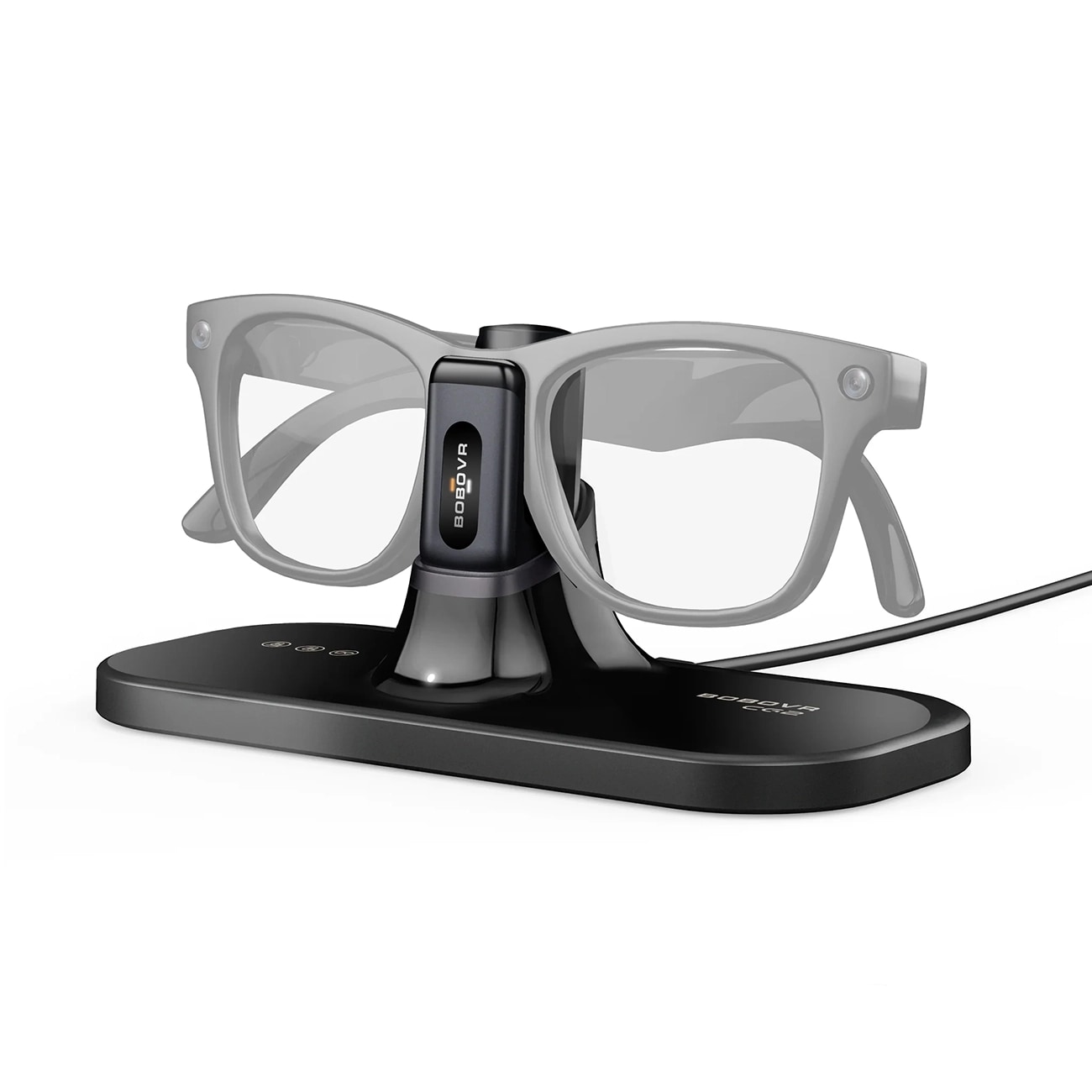 BoboVR CG2 3-i-1-opladestation til smarte briller med klips, 350 mAh og etui – sort