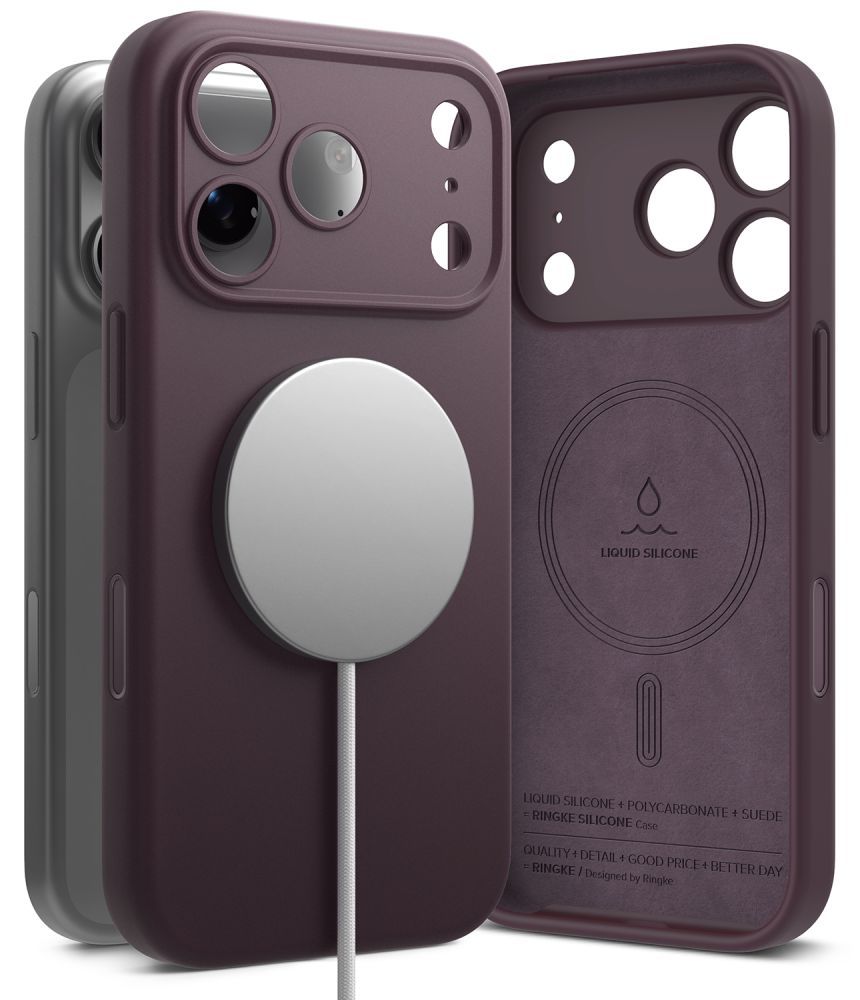 Ringke MagSafe-etui i silikone til iPhone 18 Pro Max – mørk Cherry