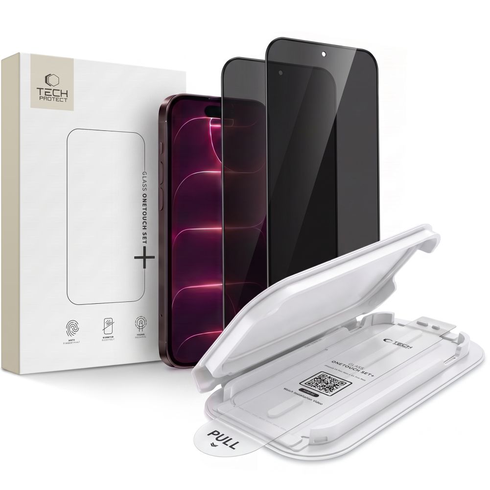 Tech-Protect OneTouch Set Spy+ 2-pak med privatlivsbeskyttende hærdet glas til iPhone 18 Pro Max
