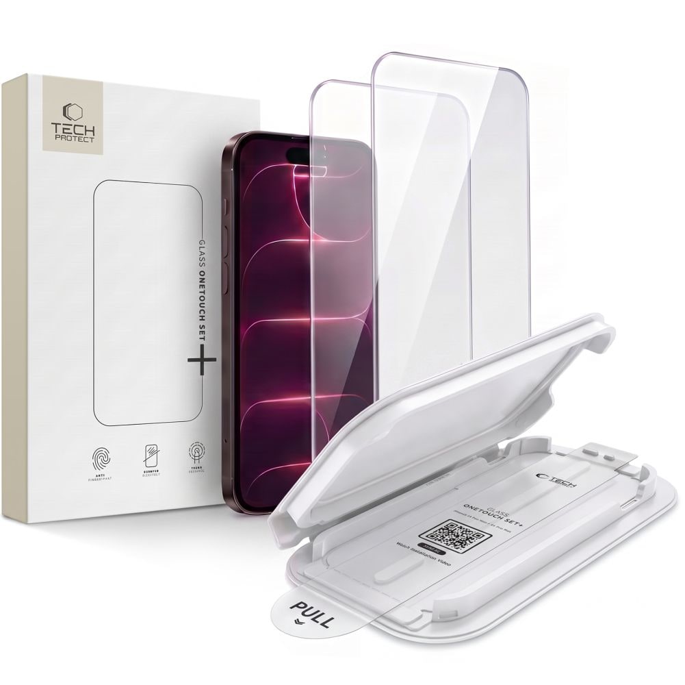 Tech-Protect OneTouch Set+ 2-pak med hærdet glas til iPhone 18 Pro Max / 17 Pro Max