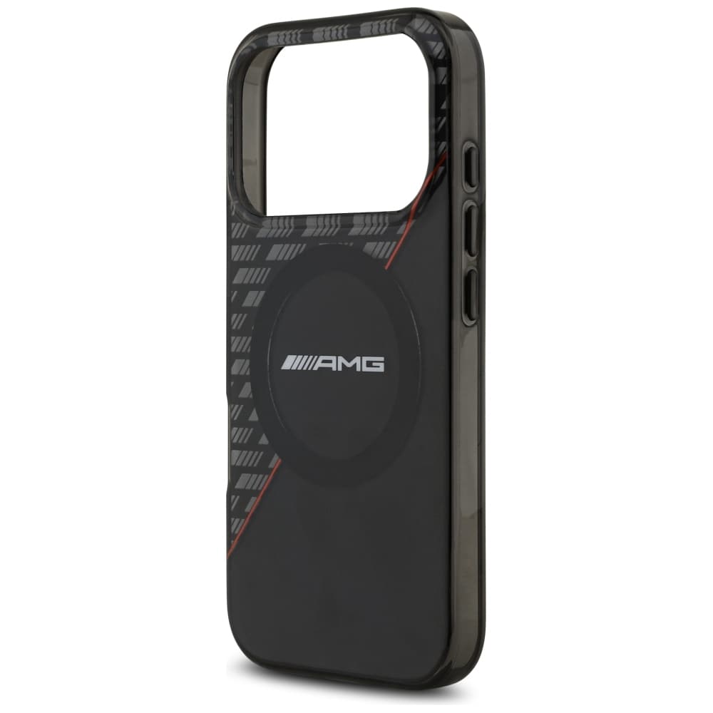 Mercedes AMG IML MagSafe-etui med dobbeltlag og romber til iPhone 18 Pro / 17 Pro – sort og rød