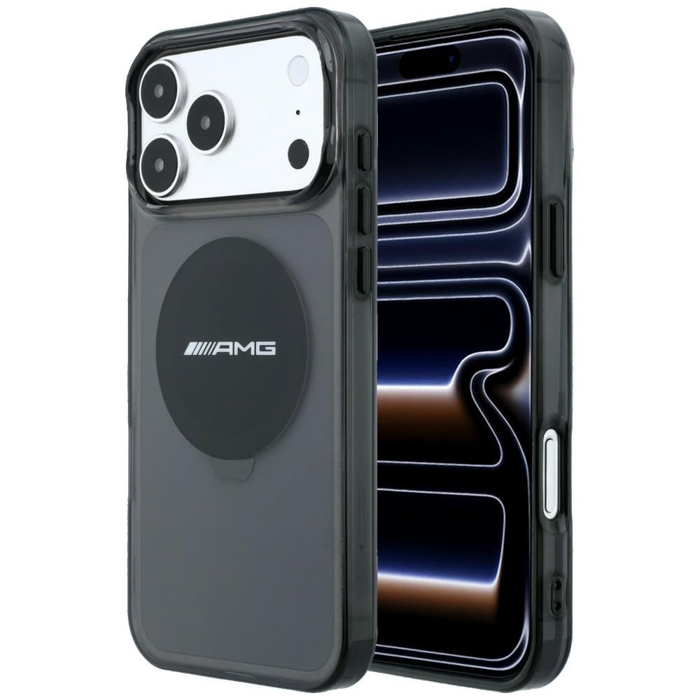 Mercedes AMG IML gennemsigtigt tofarvet MagSafe-etui m/blokmønster til iPhone 18/17 Pro Max – Sort