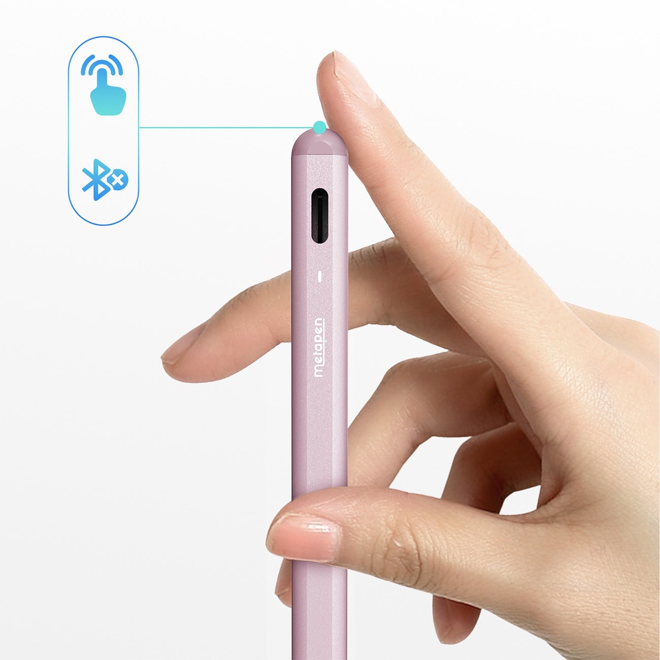 Metapen A8 V4 aktiv stylus til iPad med USB-C – lyserød