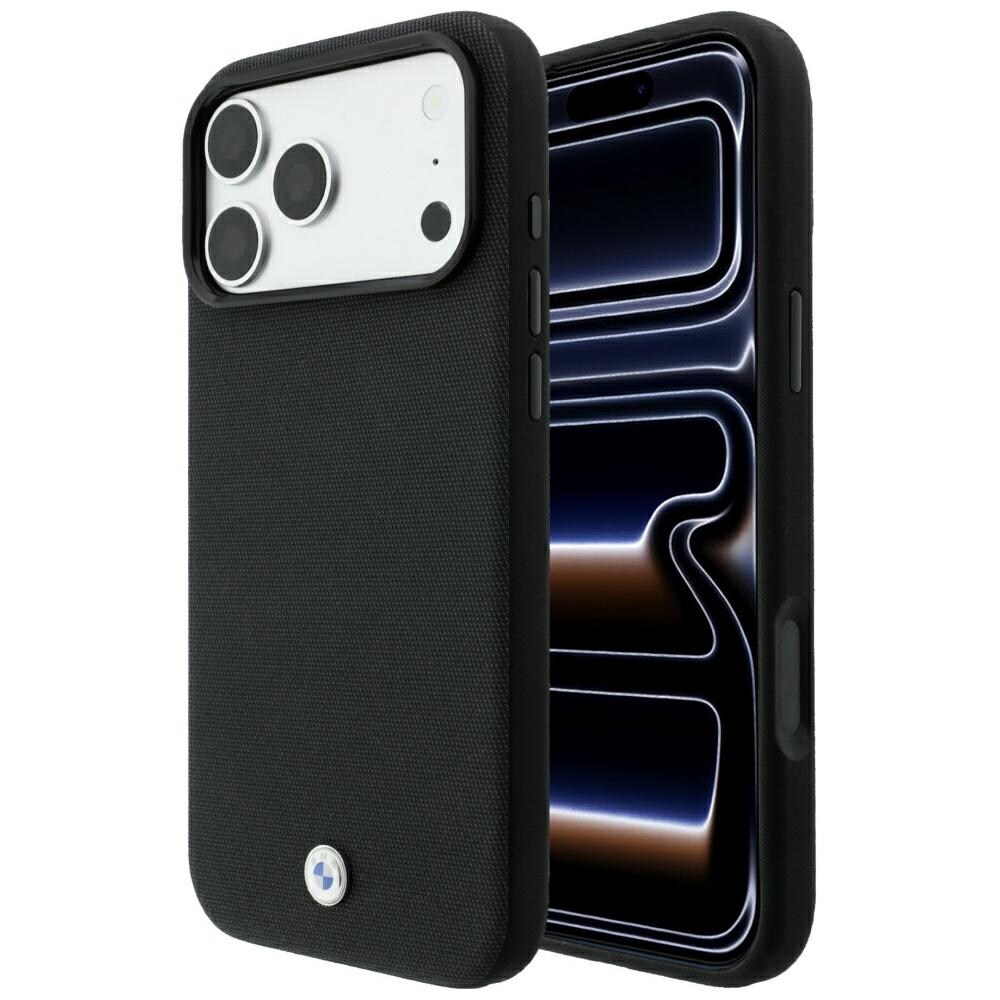 BMW Kevlar-etui med metal-logo og MagSafe til iPhone 18 Pro Max / 17 Pro Max – Sort