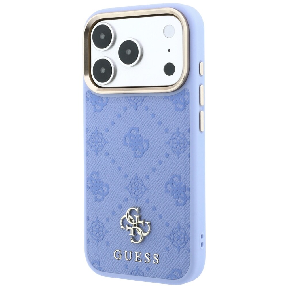 Guess Peony 4G MagSafe-etui med lille logo til iPhone 18 Pro / 17 Pro – Lysblå