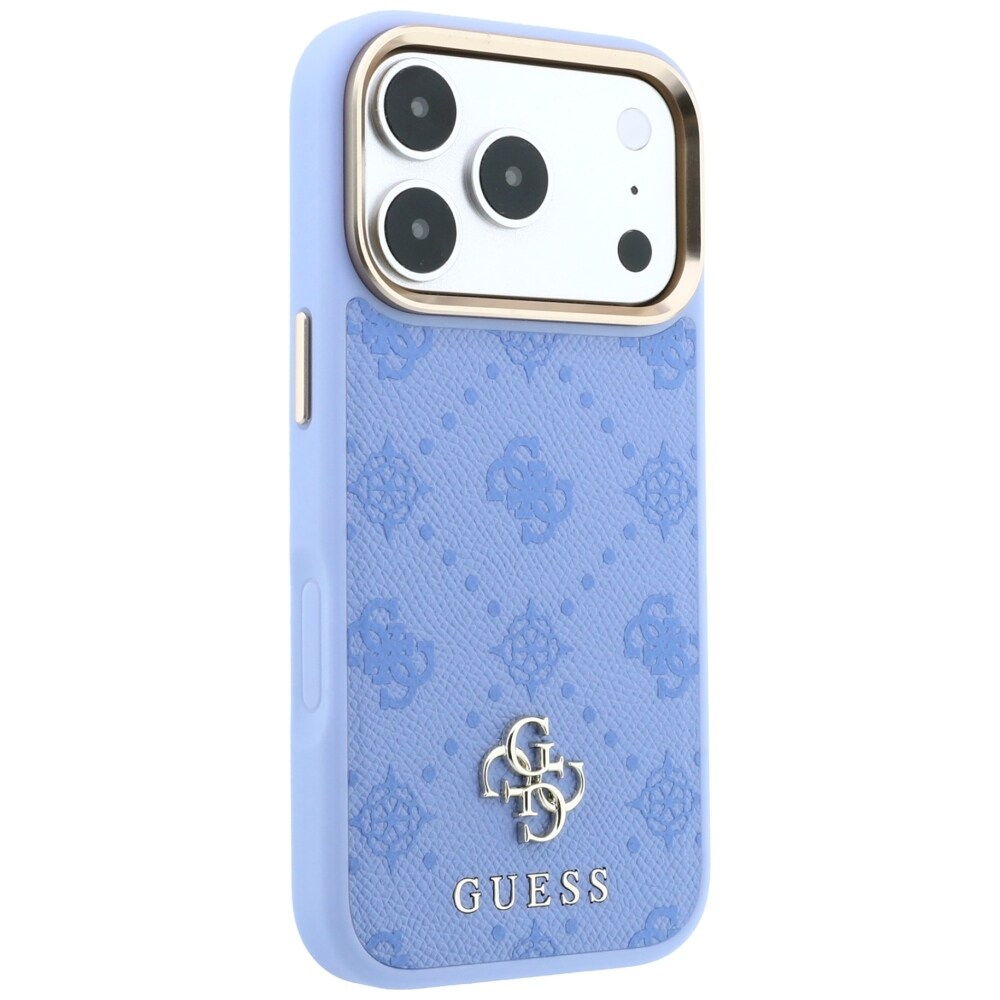 Guess Peony 4G MagSafe-etui med lille logo til iPhone 18 Pro / 17 Pro – Lysblå