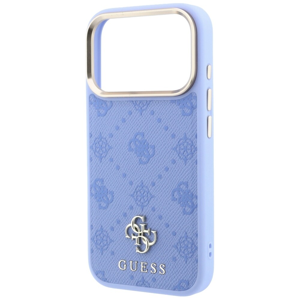 Guess Peony 4G MagSafe-etui med lille logo til iPhone 18 Pro / 17 Pro – Lysblå