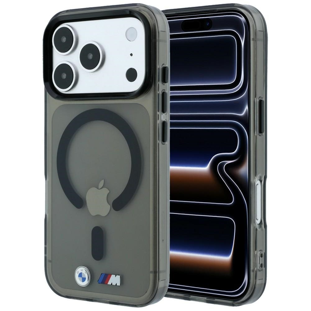 BMW M IML-etui med blankt metal-logo/-detaljer og MagSafe til iPhone 18/17 Pro Max – Sort