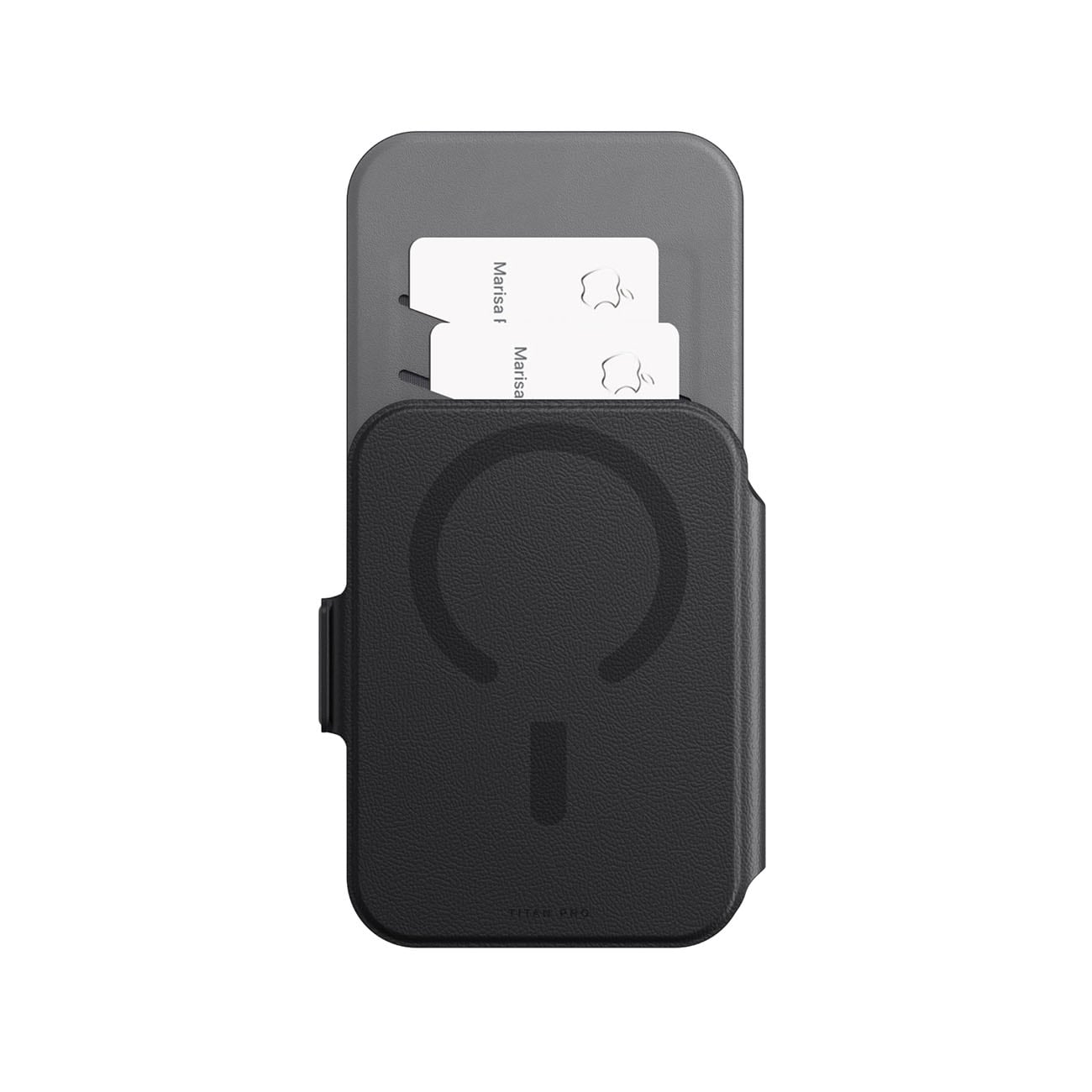 AmazingThing Titan Pro Lens Flip Set – iPhone 18 Pro Max-etui m. lommebog, MagSafe – Sort