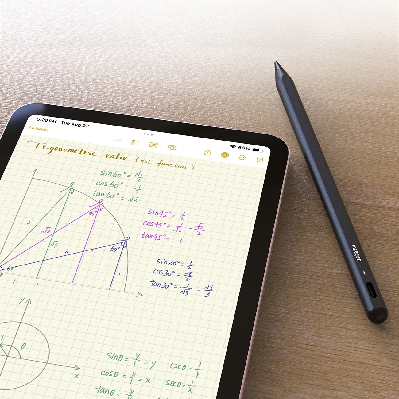 Metapen A8 V4 aktiv pen til iPad med USB-C – sort