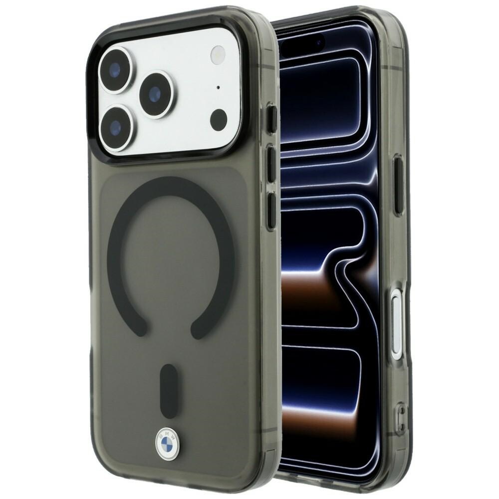 BMW Sign MagSafe-etui med frostet IML og metal-logo til iPhone 18 Pro Max / 17 Pro Max – Grå