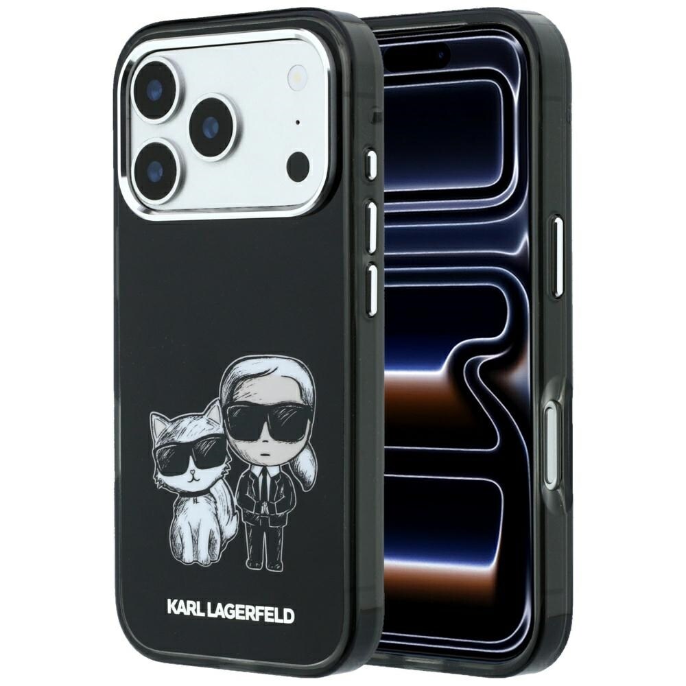 Karl Lagerfeld Smooth Karl & Choupette Bodies Sketch MagSafe-etui iPhone 18/17 Pro Max – Sort