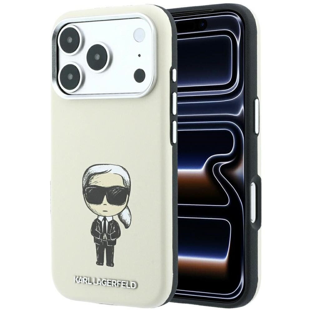 Karl Lagerfeld Smooth Ikonik Sketch MagSafe-etui til iPhone 18 Pro Max / 17 Pro Max – beige