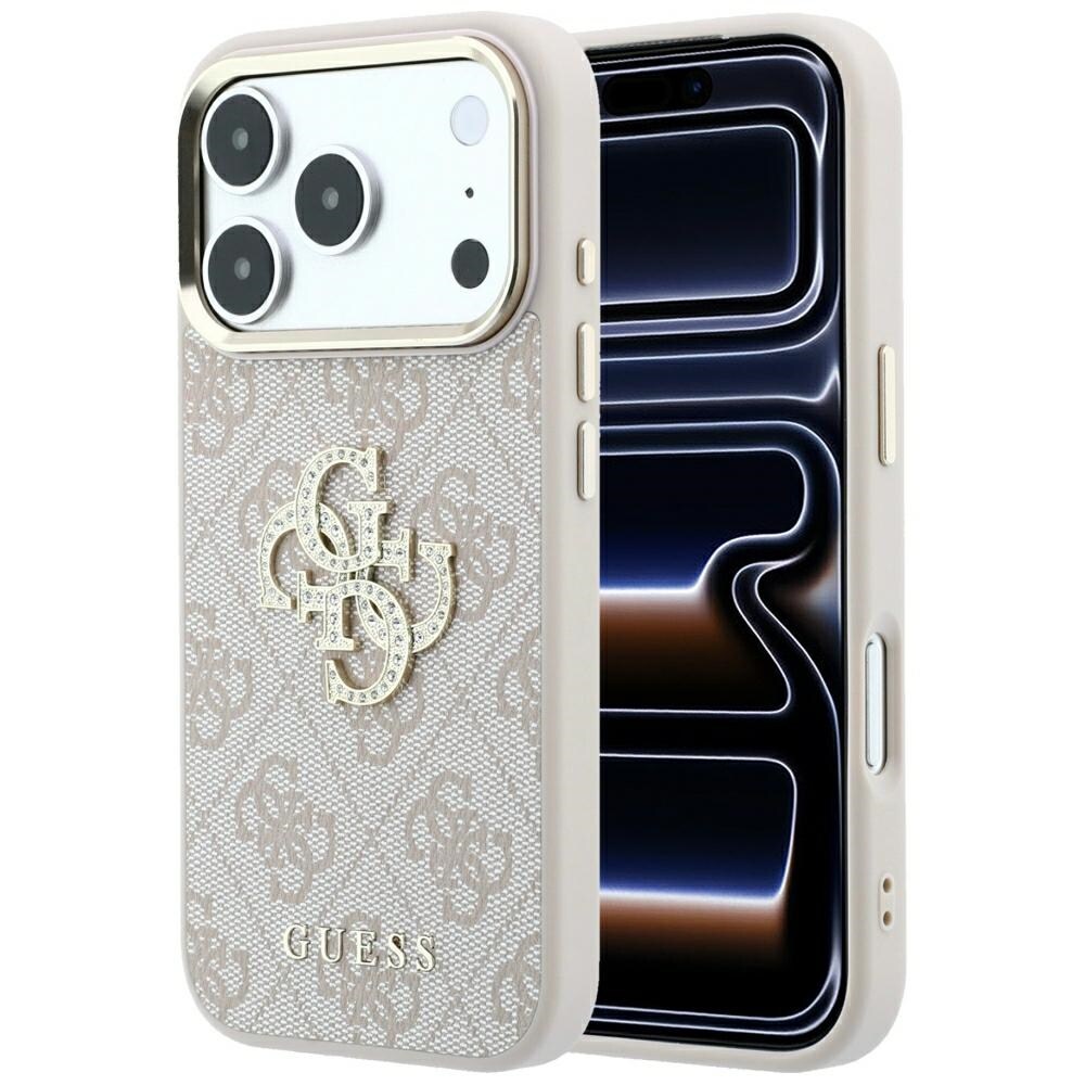 Guess 4G & Big Strass Logo-etui til iPhone 18 Pro Max / 17 Pro Max – lyserød