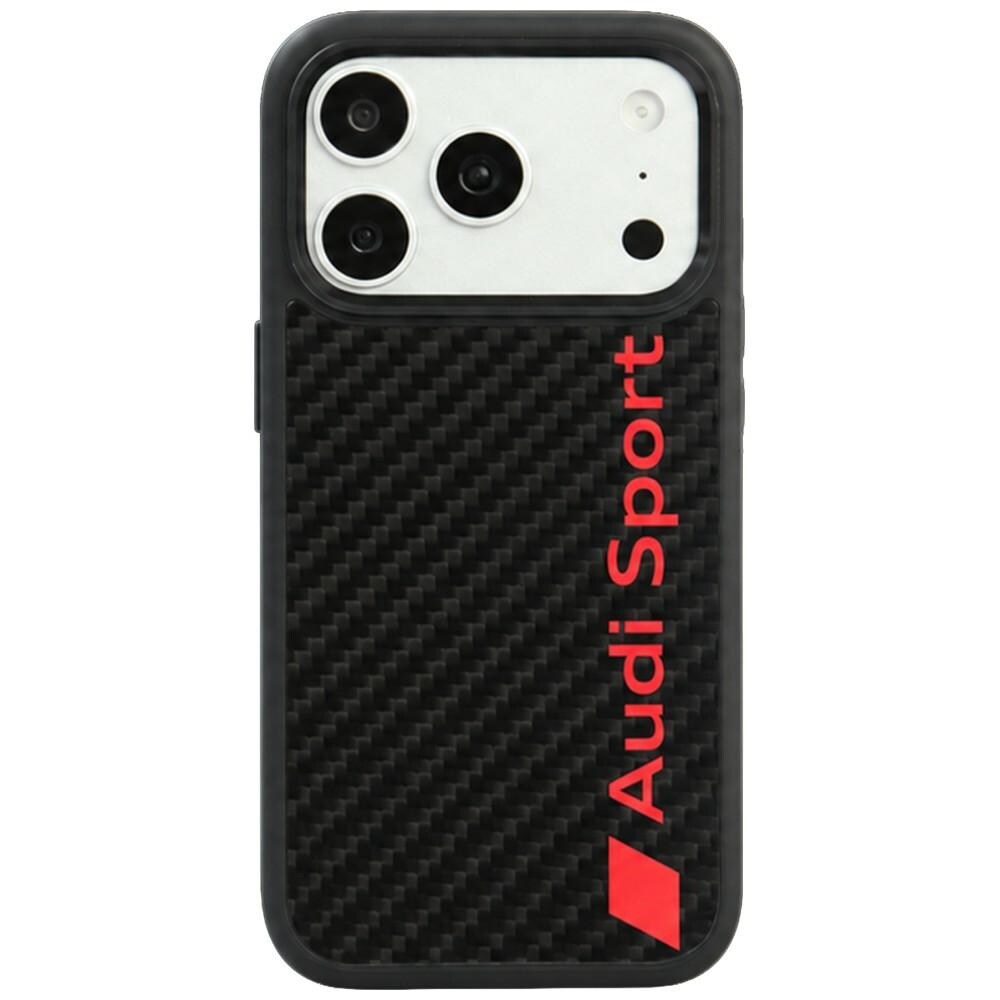 Audi R8 MagSafe-etui i kulfiber til iPhone 18 Pro / 17 Pro – Sort