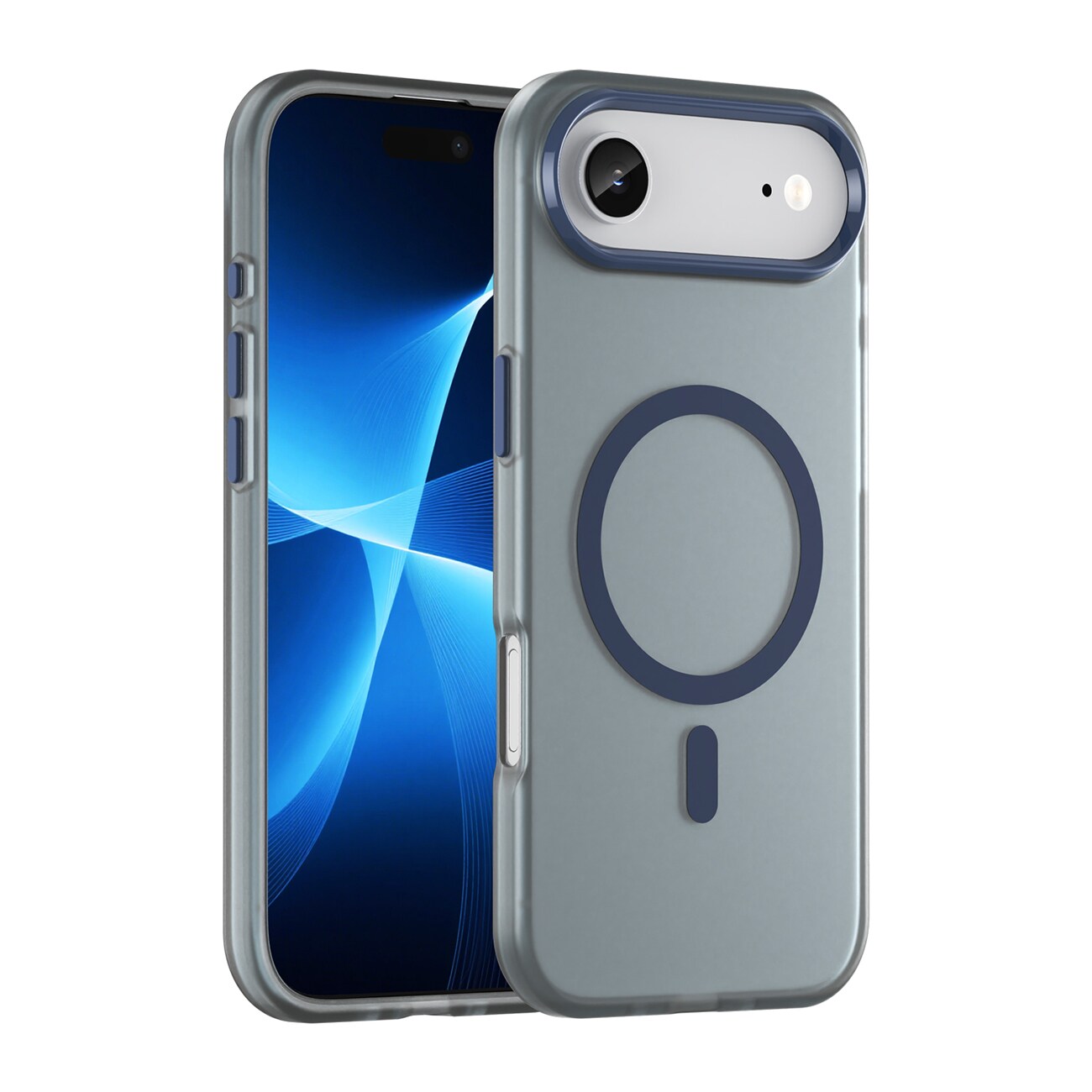 Magnetisk iPhone Air-etui med slibemiddel, kompatibelt med MagSafe – matblåt