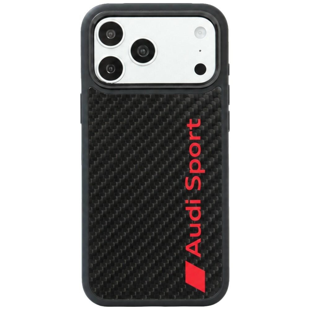 Audi R8 MagSafe-etui i kulfiber til iPhone 18 Pro Max / 17 Pro Max – Sort