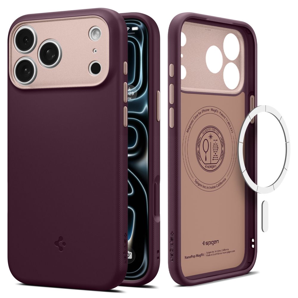 Spigen Nano Pop MagSafe-etui til iPhone 18 Pro / 17 Pro – mørk Cherry