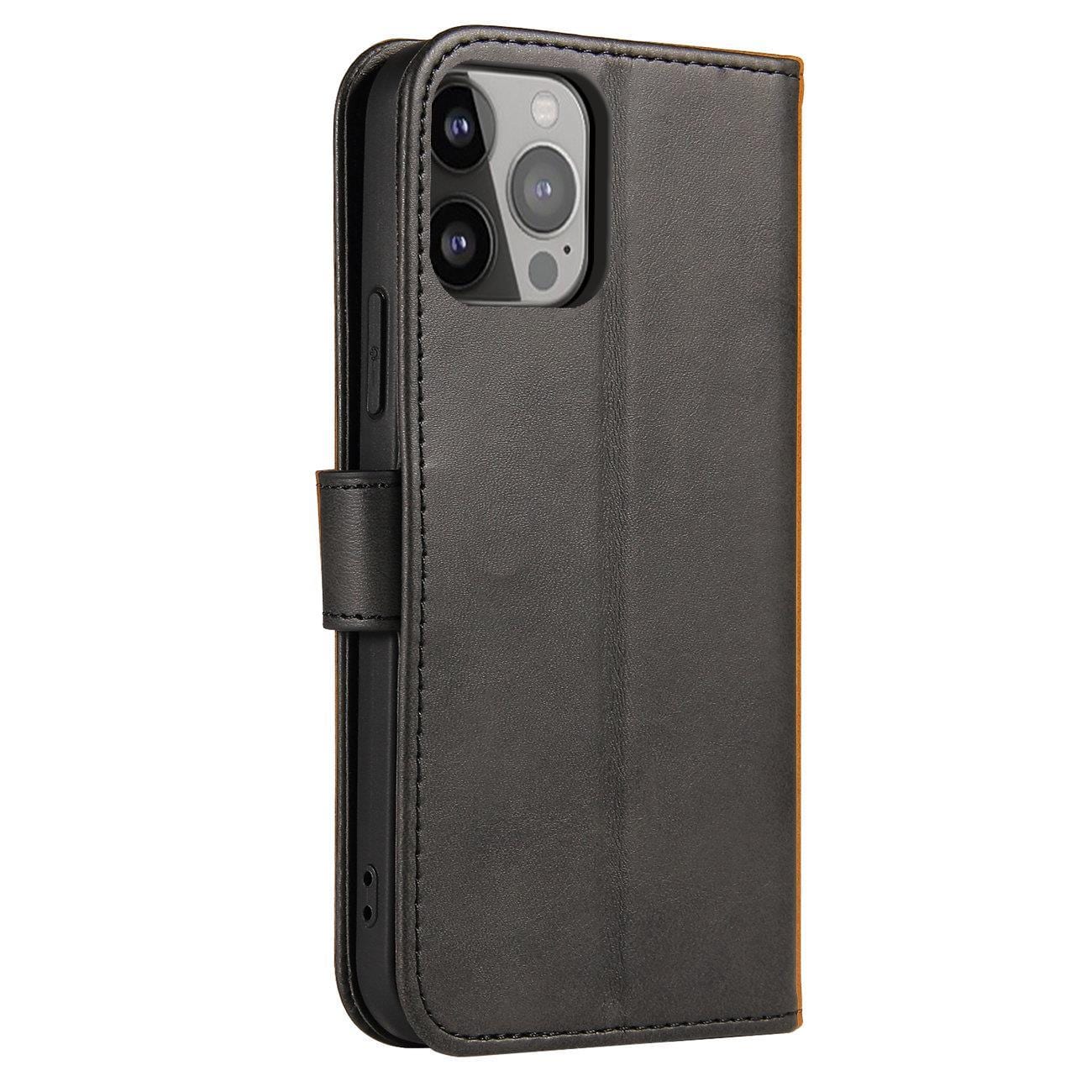Magnet Case-etui til Honor Magic5 med klap, tegnebog og stativ, sort
