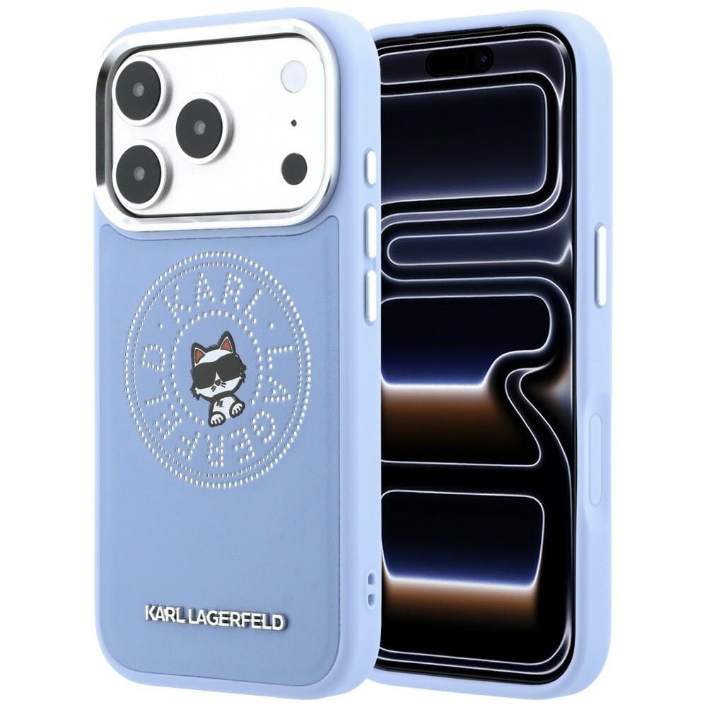 Karl Lagerfeld Point & Choupette Sketch MagSafe-etui til iPhone 18 Pro / 17 Pro – Blå