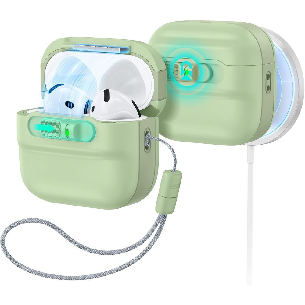 ESR Pulse HaloLock MagSafe-etui til Apple AirPods 4 / 5 – lysegrøn