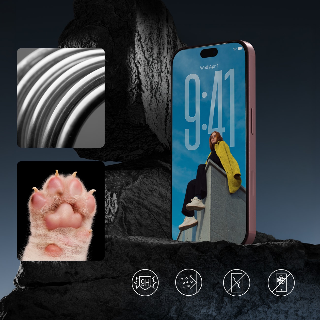 Wozinsky EasyFit Privacy Glass – hærdet privatlivsbeskyttelsesglas til iPhone 17 / 16 Pro – 2 stk.