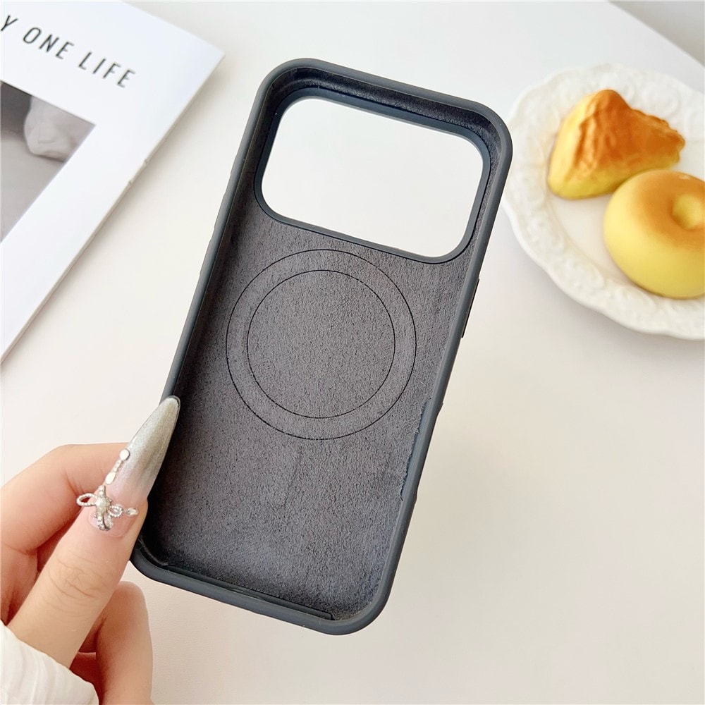 Til iPhone 18 Pro / 17 Pro: Magnetisk etui i flydende silikone med faldbeskyttelse – hvidt
