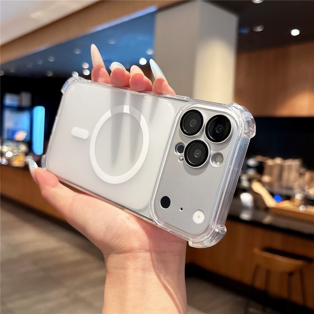 iPhone 18 Pro Max / 17 Pro Max magnetisk TPU-etui med aftageligt kameradæksel – gennemsigtigt