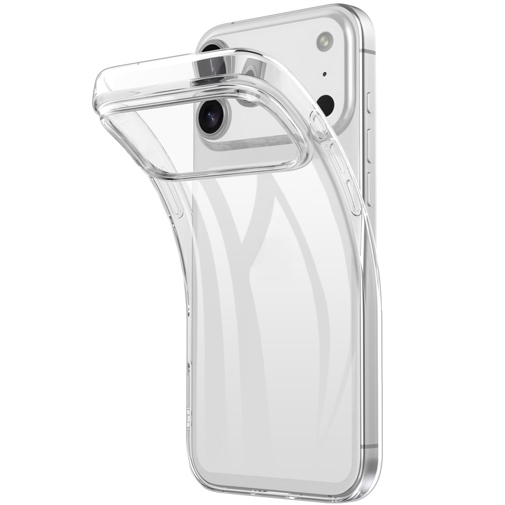 iPhone 18 Pro Max / 17 Pro Max TPU-etui med fingeraftryksbeskyttelse – gennemsigtigt
