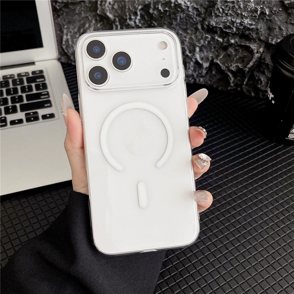 MagSafe-kompatibel iPhone 18 Pro Max / 17 Pro Max PC-etui – gennemsigtig hvid