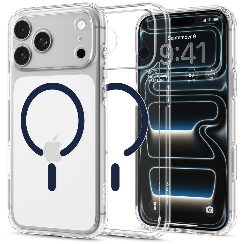 Spigen Ultra Hybrid MagSafe-etui til iPhone 18 Pro / 17 Pro – Klar marineblå
