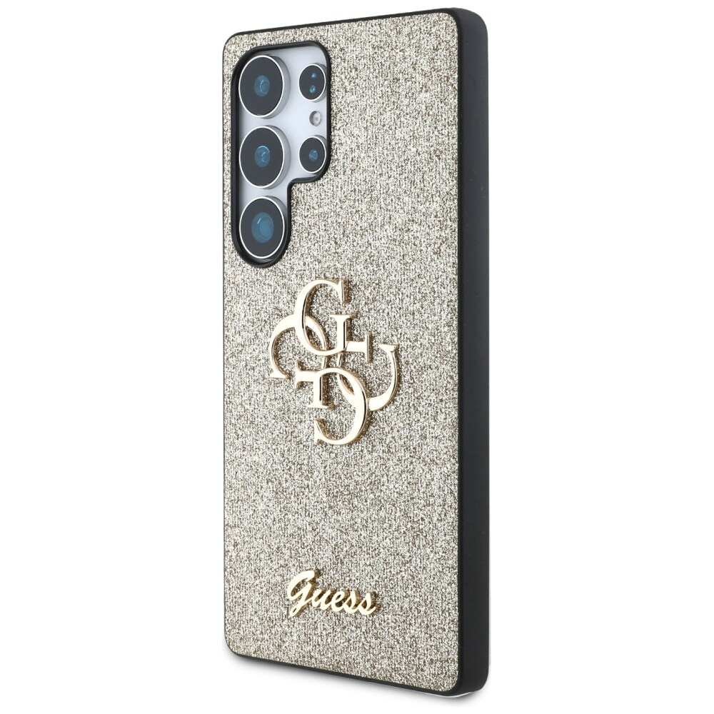 Guess Fixed Glitter Big 4G metal-logo-etui til Samsung Galaxy S25 Ultra – guld