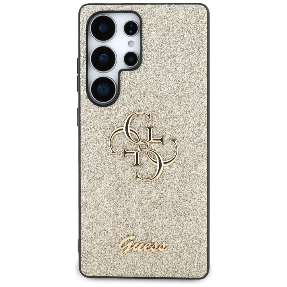 Guess Fixed Glitter Big 4G metal-logo-etui til Samsung Galaxy S25 Ultra – guld