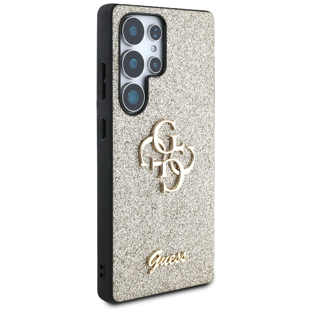 Guess Fixed Glitter Big 4G metal-logo-etui til Samsung Galaxy S25 Ultra – guld