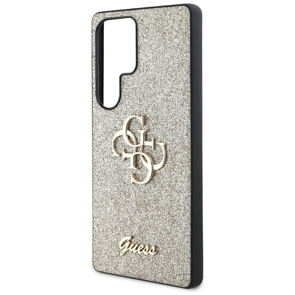 Guess Fixed Glitter Big 4G metal-logo-etui til Samsung Galaxy S25 Ultra – guld