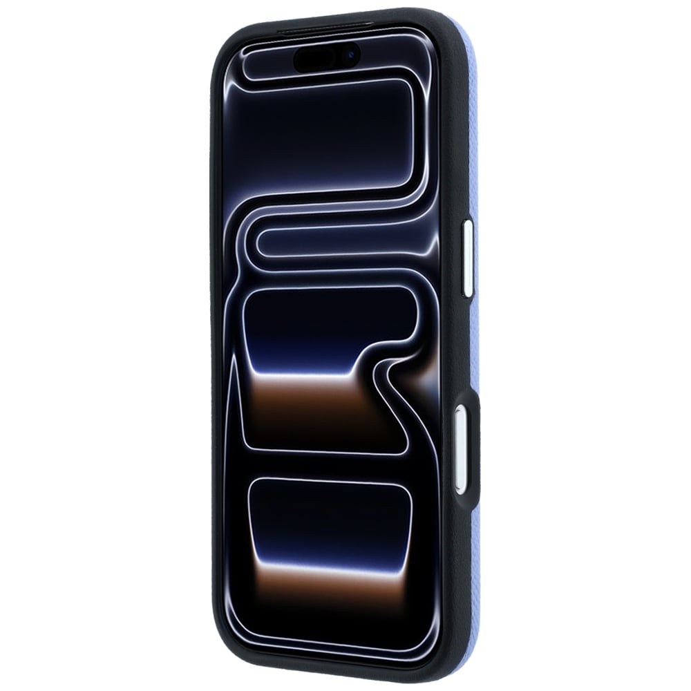 Karl Lagerfeld Grained Karl Head Metal MagSafe-etui til iPhone 18 Pro / 17 Pro – Lysblå