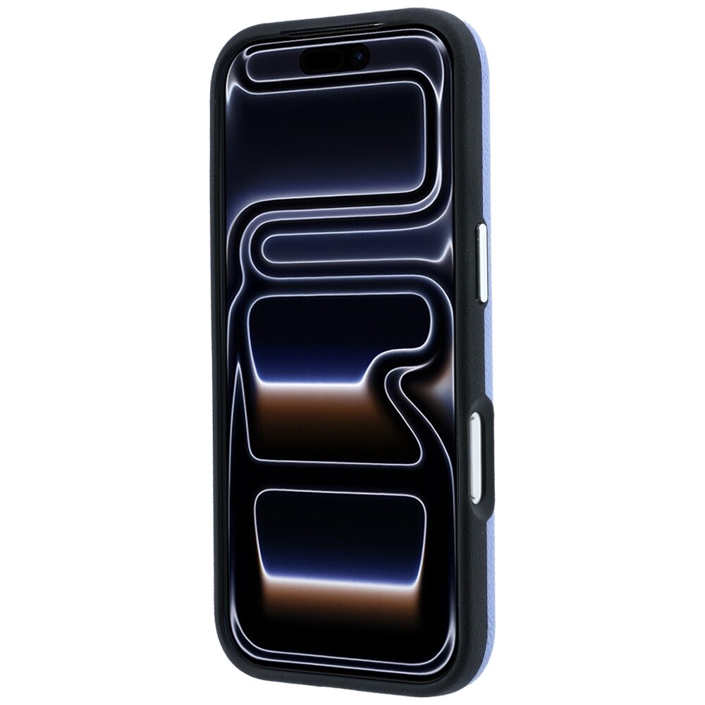 Karl Lagerfeld Grained Heads Metal MagSafe-etui til iPhone 18 Pro / 17 Pro – Blå
