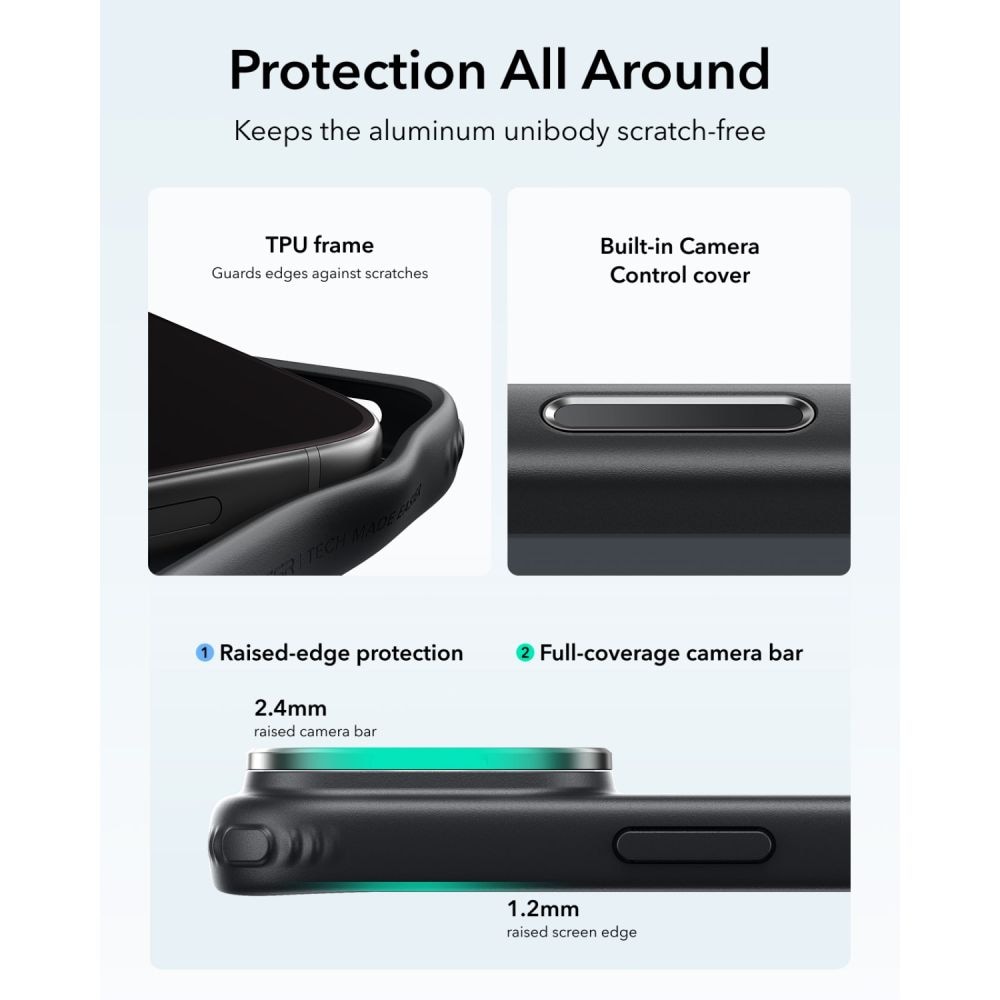 ESR Classic Hybrid-etui med støttefod og MagSafe til iPhone 18 Pro / 17 Pro – Sort