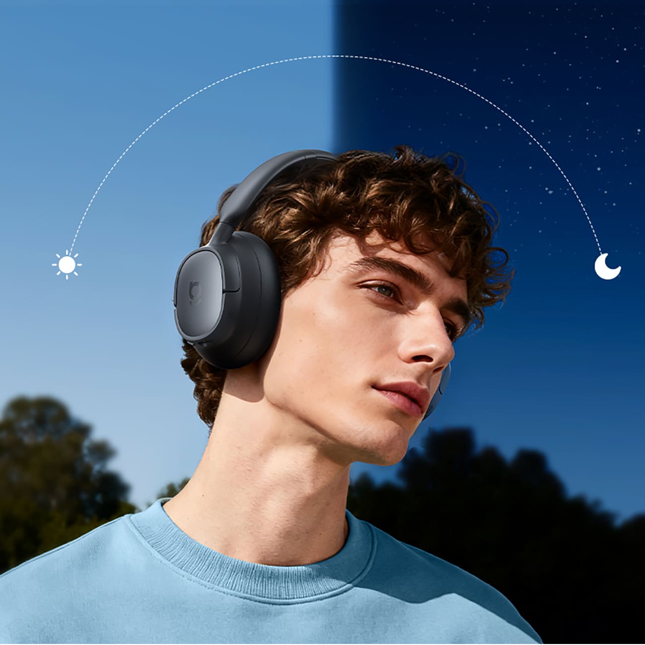 Baseus Bass BH1 NC Lite trådløse over-ear-hovedtelefoner med ANC – grå