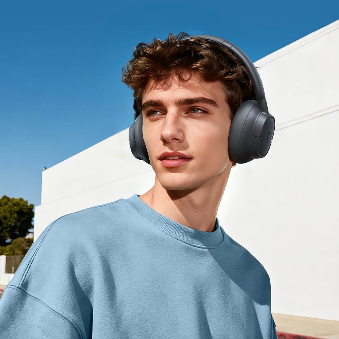 Baseus Bass BH1 NC Lite trådløse over-ear-hovedtelefoner med ANC – grå